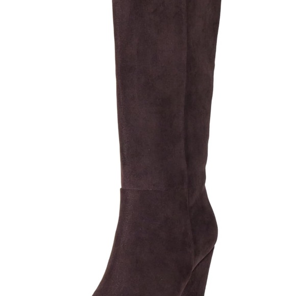 NWT- Knee high Geralda Wedge Boot/ Chocolate Brown tall Boots/ heeled boots - Picture 6 of 16